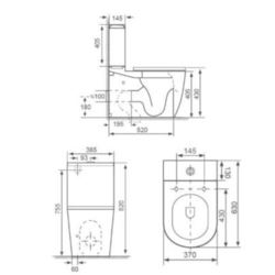 BAÑOS SANITARIOS RONDE SANS REBORD PACK BTW BLANCO BRILLO